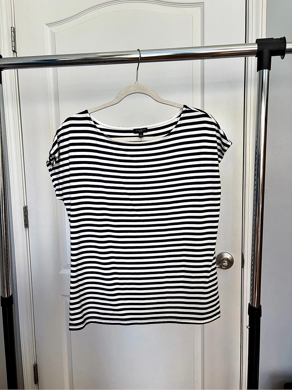NWT Talbots Striped Blue and White Top